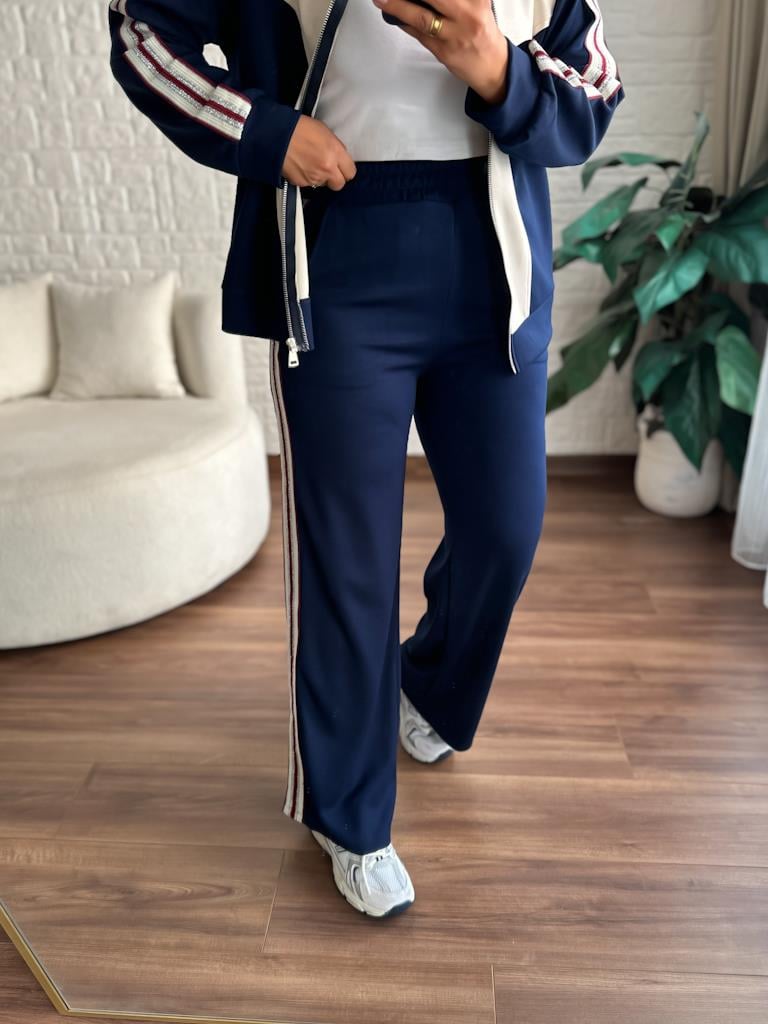 Orijinal Marka Omuz Sim Şeritli Modal Takım Lacivert