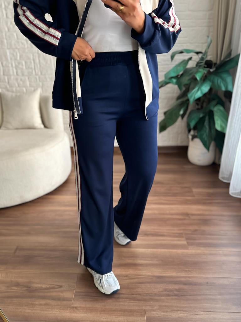 Orijinal Marka Omuz Sim Şeritli Modal Takım Lacivert