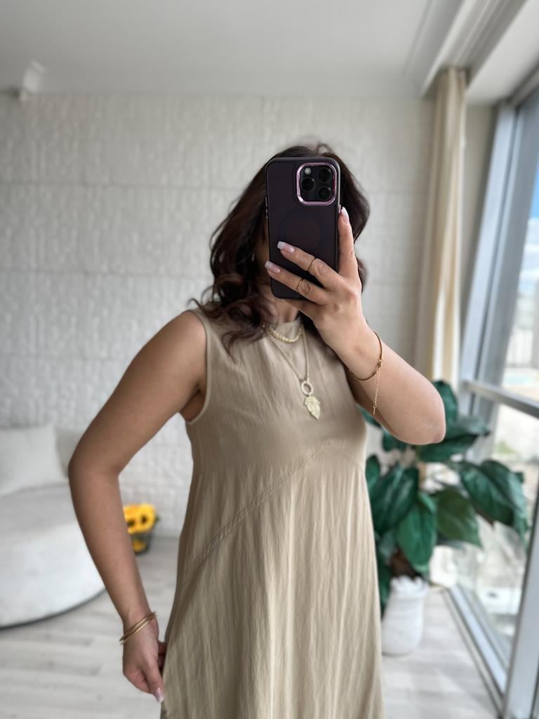 Orjinal Marka Maxi Boy Tensel Jean Elbise