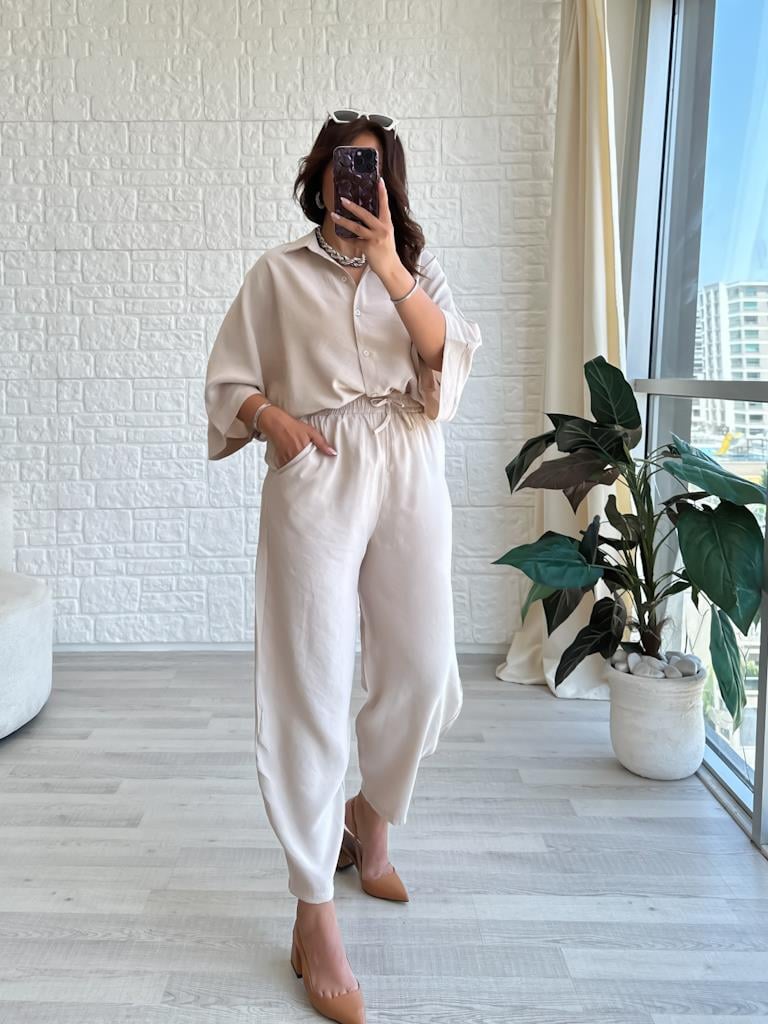 Orjinal Marka Moadal Yarasa Kol Salaş Gömlekli Takım Taş