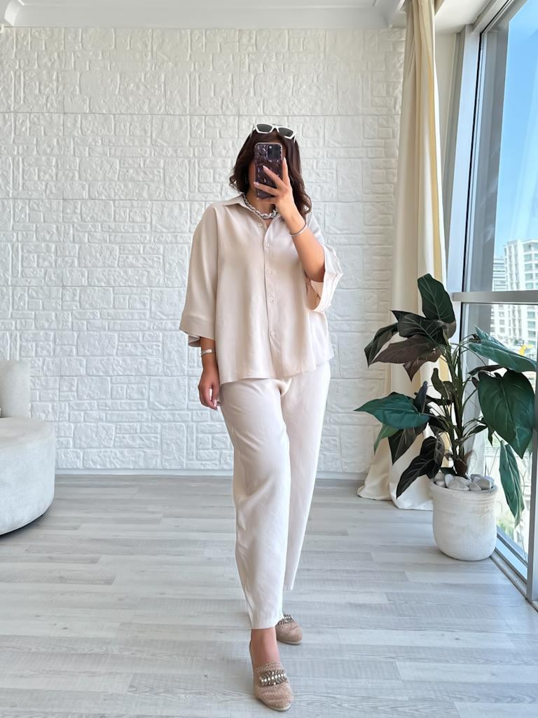 Orjinal Marka Moadal Yarasa Kol Salaş Gömlekli Takım Taş