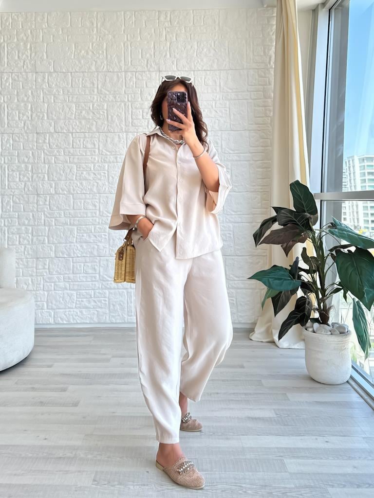 Orjinal Marka Moadal Yarasa Kol Salaş Gömlekli Takım Taş