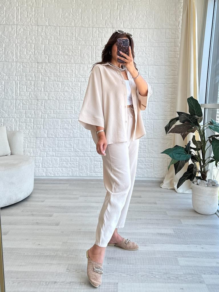 Orjinal Marka Moadal Yarasa Kol Salaş Gömlekli Takım Taş