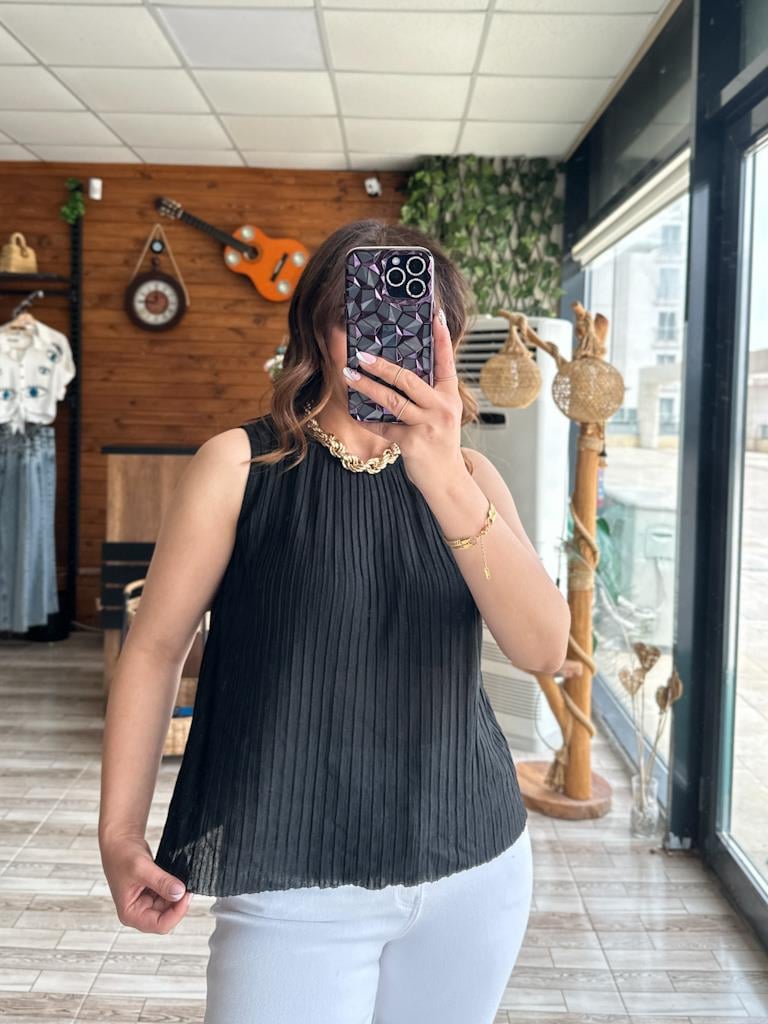 Orjinal Marka Sıfır Yaka Piliseli Bluz