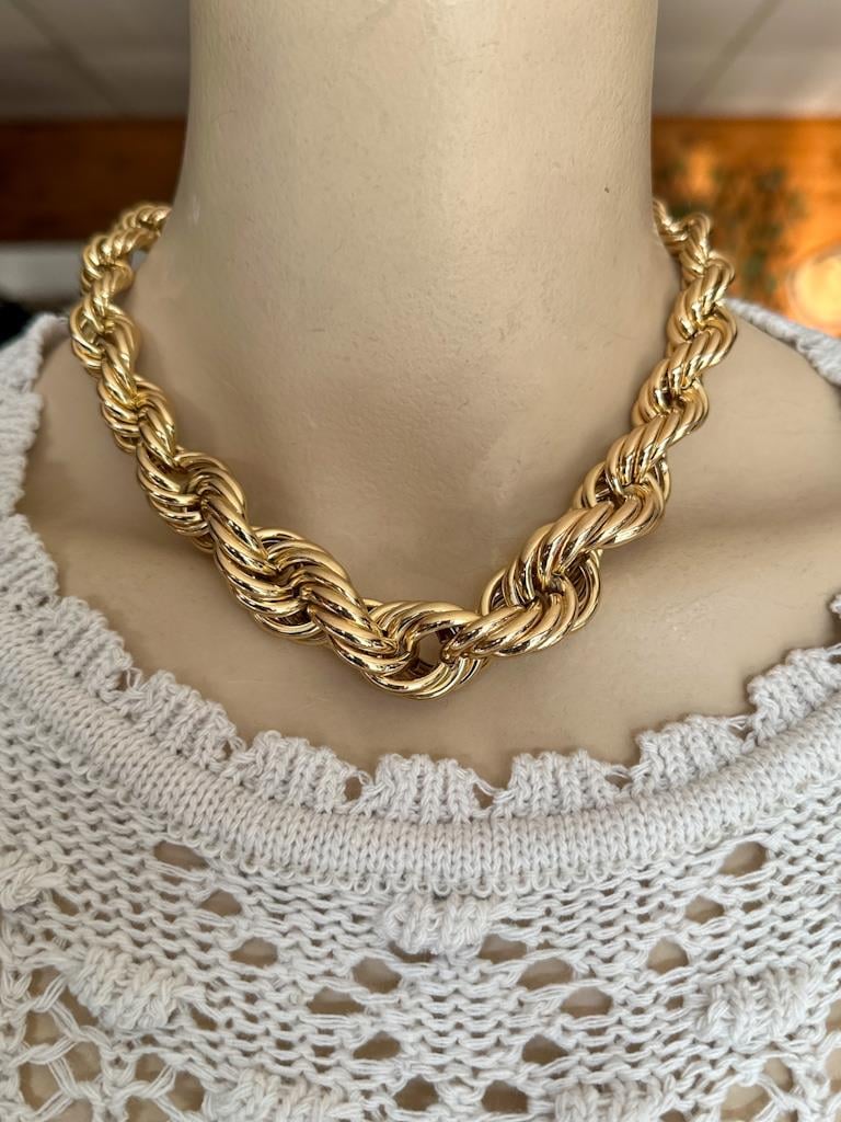 Özel Seri Vintage Kalın Burgu Kolye Gold