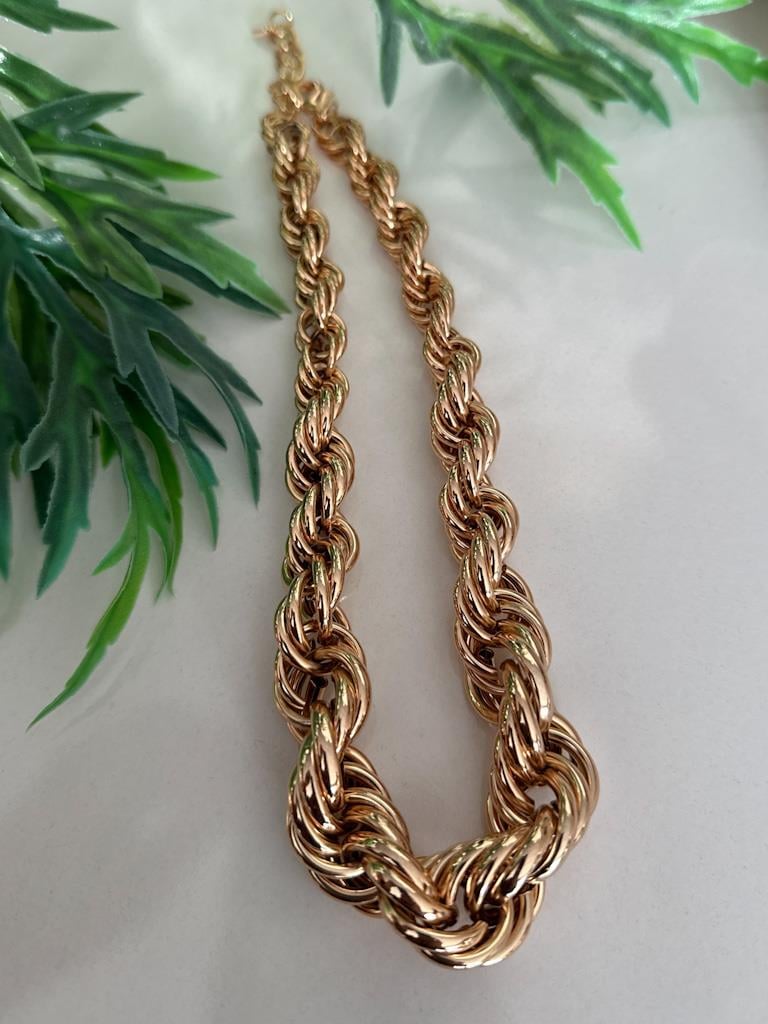 Özel Seri Vintage Kalın Burgu Kolye Gold