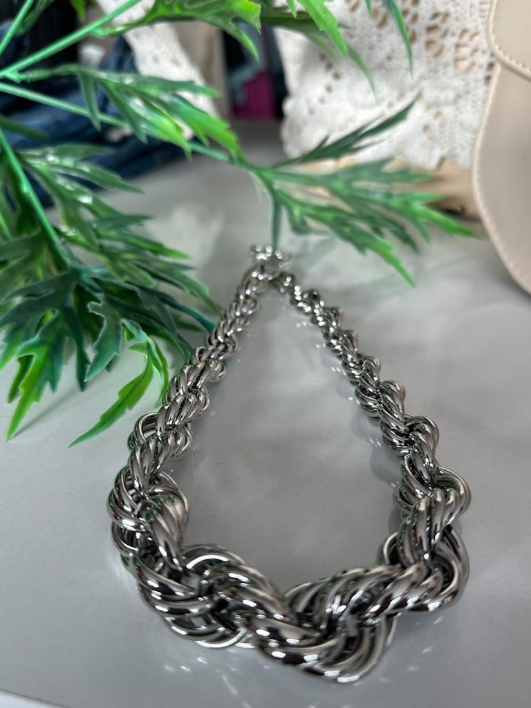 Özel Seri Vintage Kalın Burgu Kolye Gümüş
