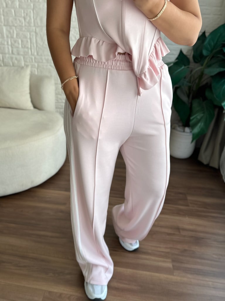 Pembe Korse Askılı Eşofman Takımı
