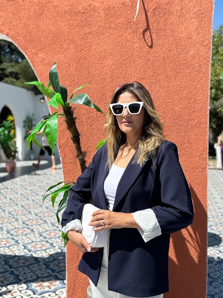 Premium Seri Astarlı Çizgili Blazer Ceket Lacivert