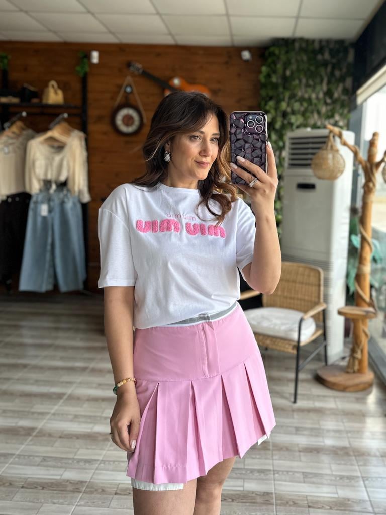 Quzu Pileli Kolej Etek Pembe