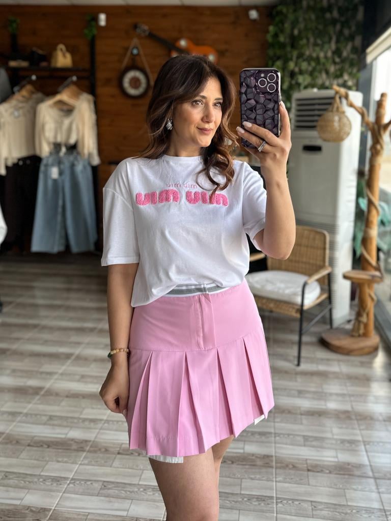 Quzu Pileli Kolej Etek Pembe