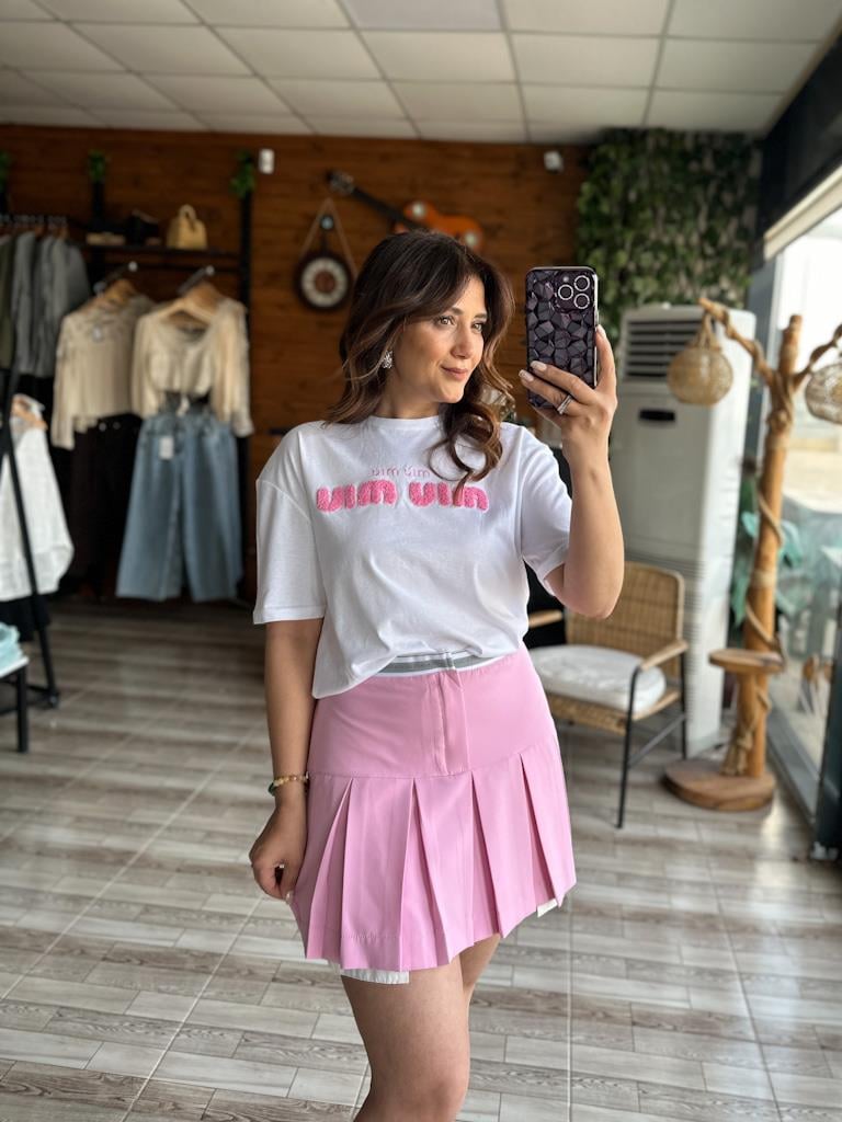 Quzu Pileli Kolej Etek Pembe