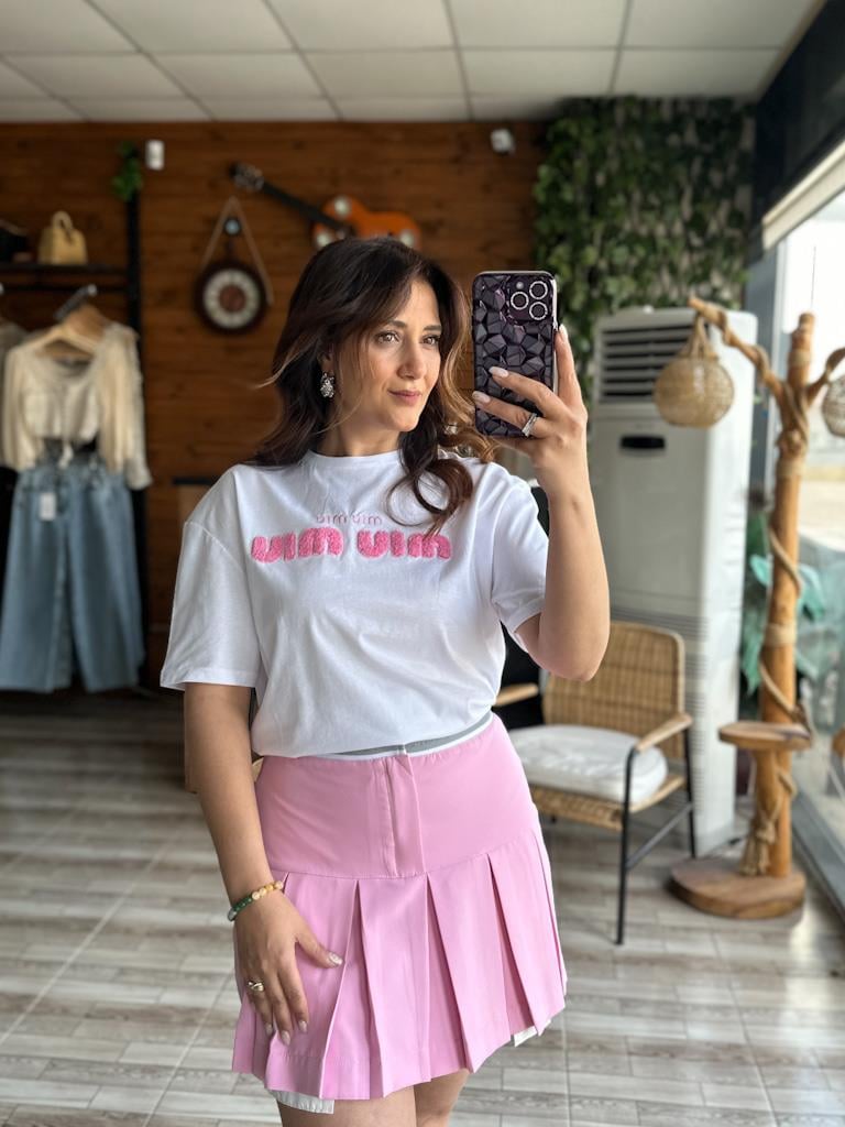 Quzu Pileli Kolej Etek Pembe