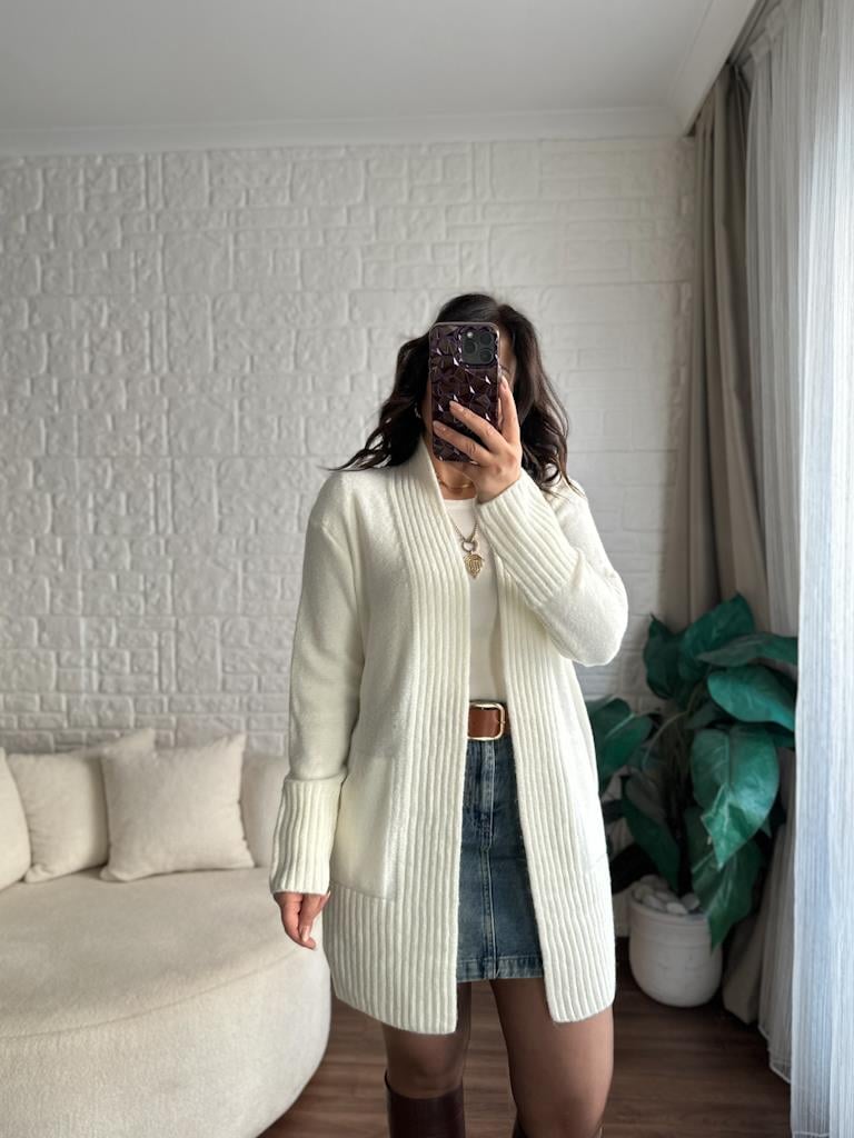 Salaş Örme Hırka Krem