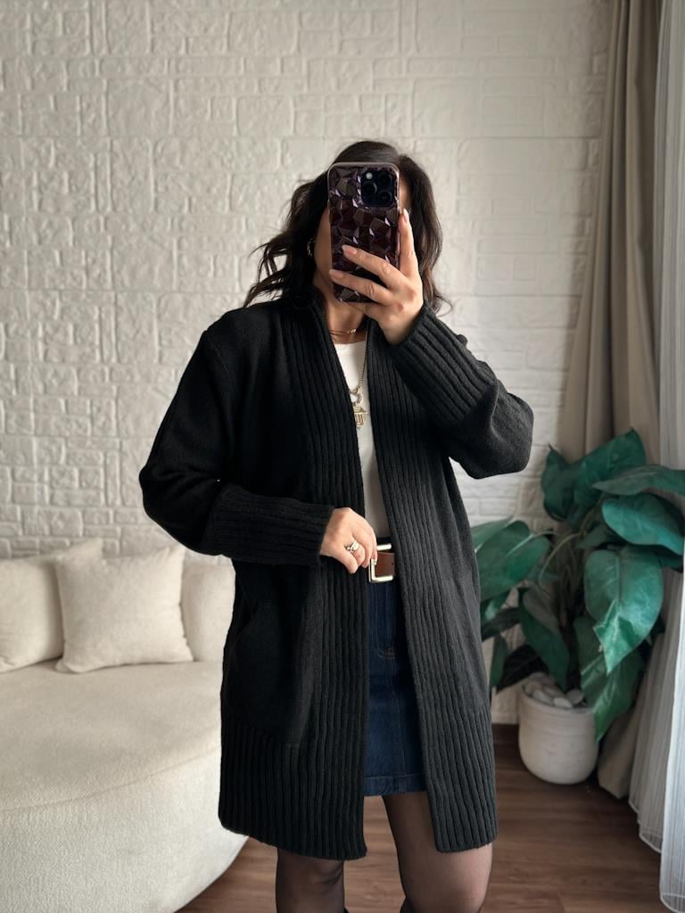 Salaş Örme Hırka Siyah