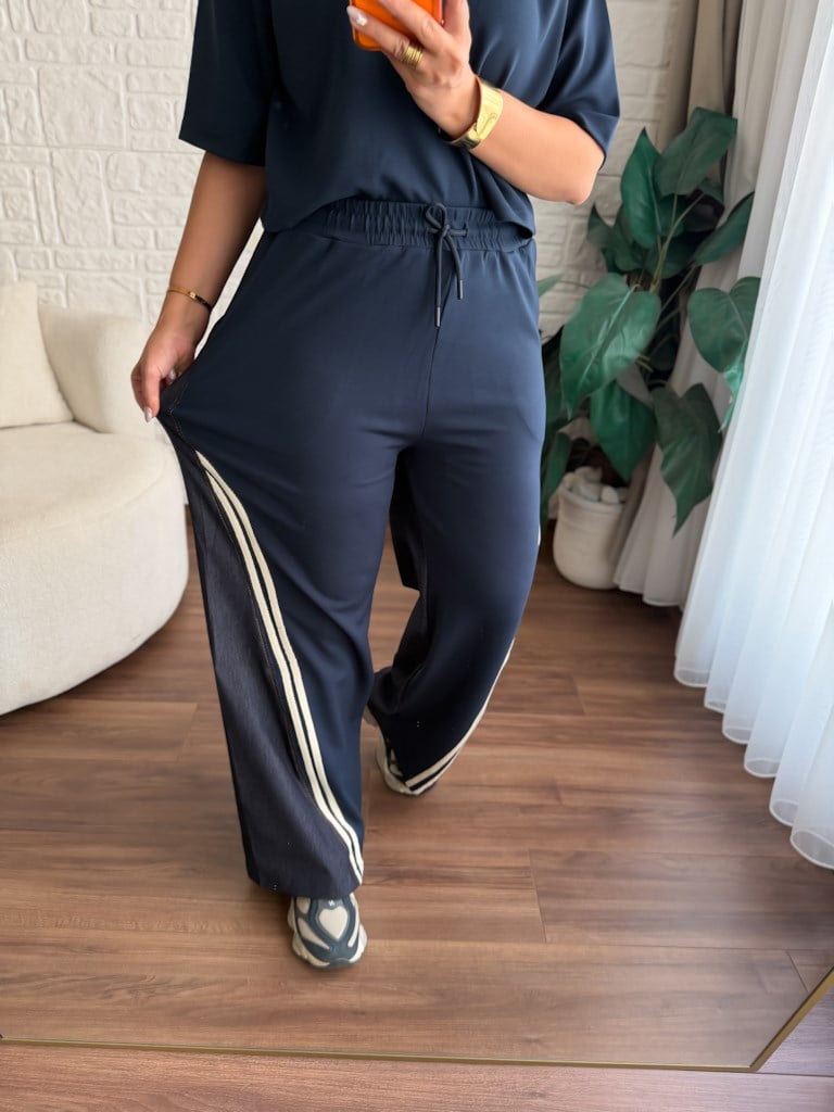 Tasarım Jean Detaylı Yelek Bluz Pantolon Takım