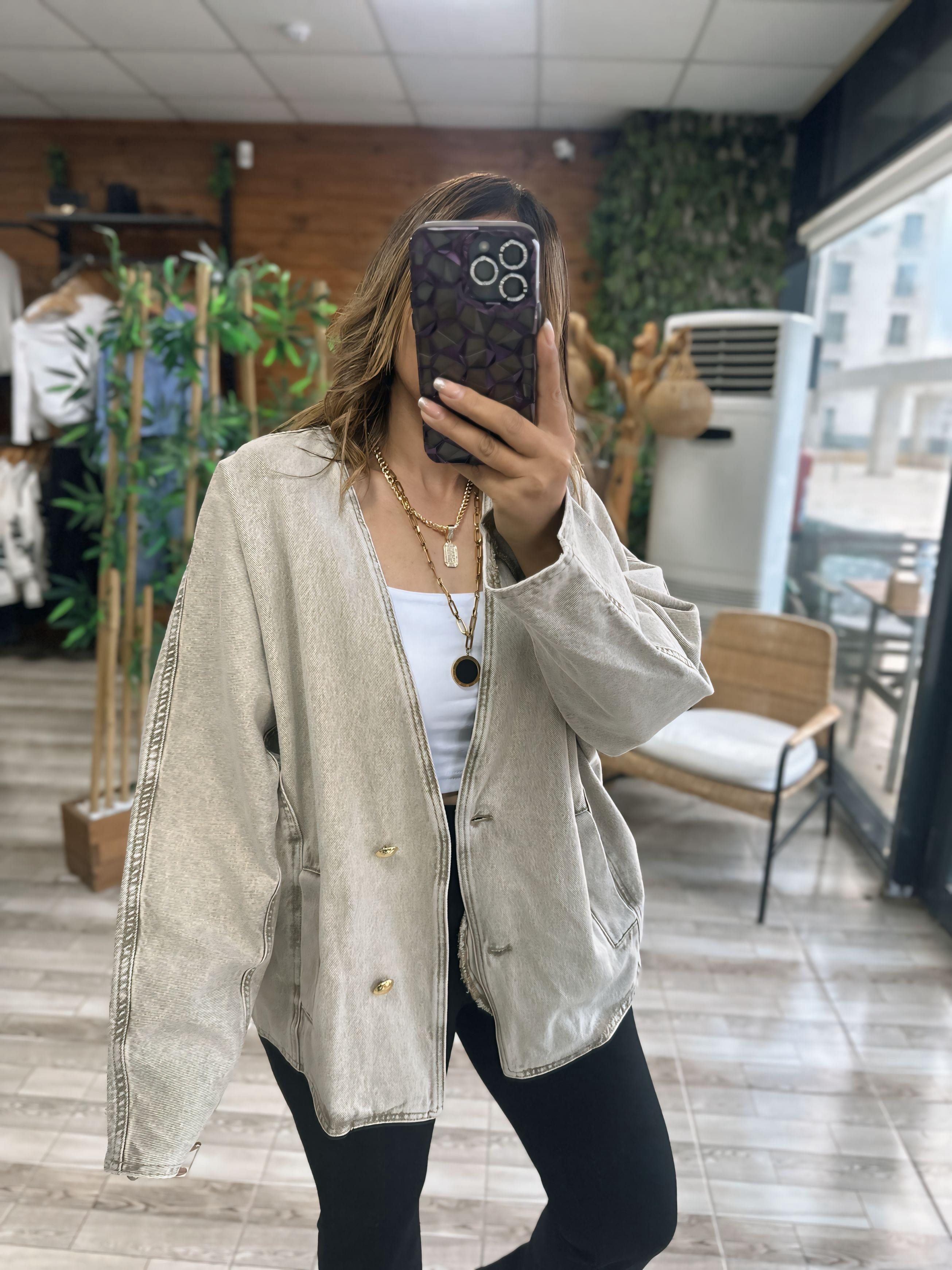 Tasarım Oversize Yarasa Kollu Ceket