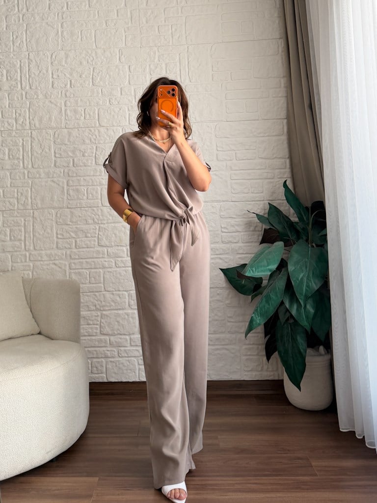 Tensel Kumaş Önden Bağlamalı Takım