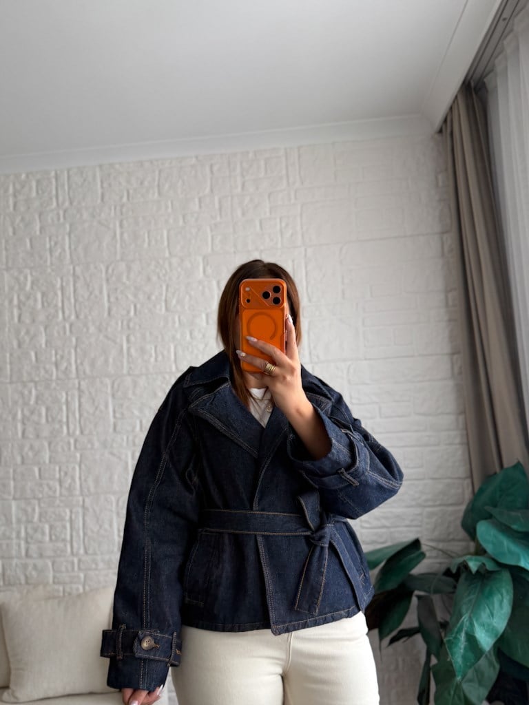 Yaka Kol Apoletli Kemerli Oversize Ceket