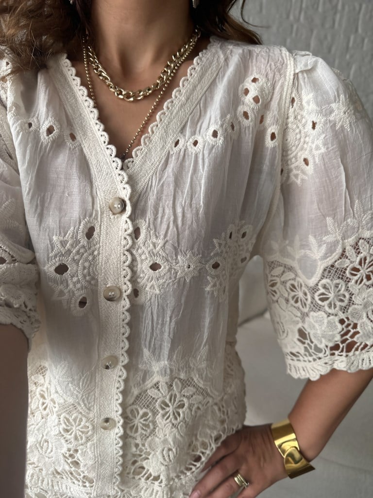Yeni Model V Yaka Güpür Dantel Detay İtalyan Takım