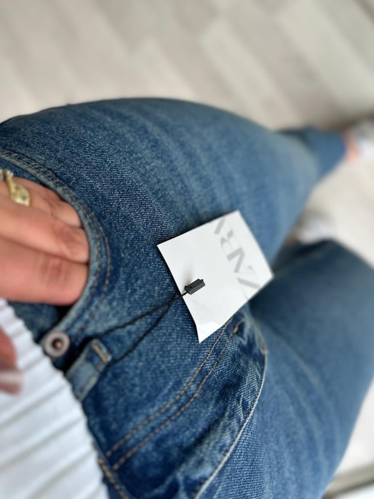 ZR Mavi Kesik Paça Mom Jean