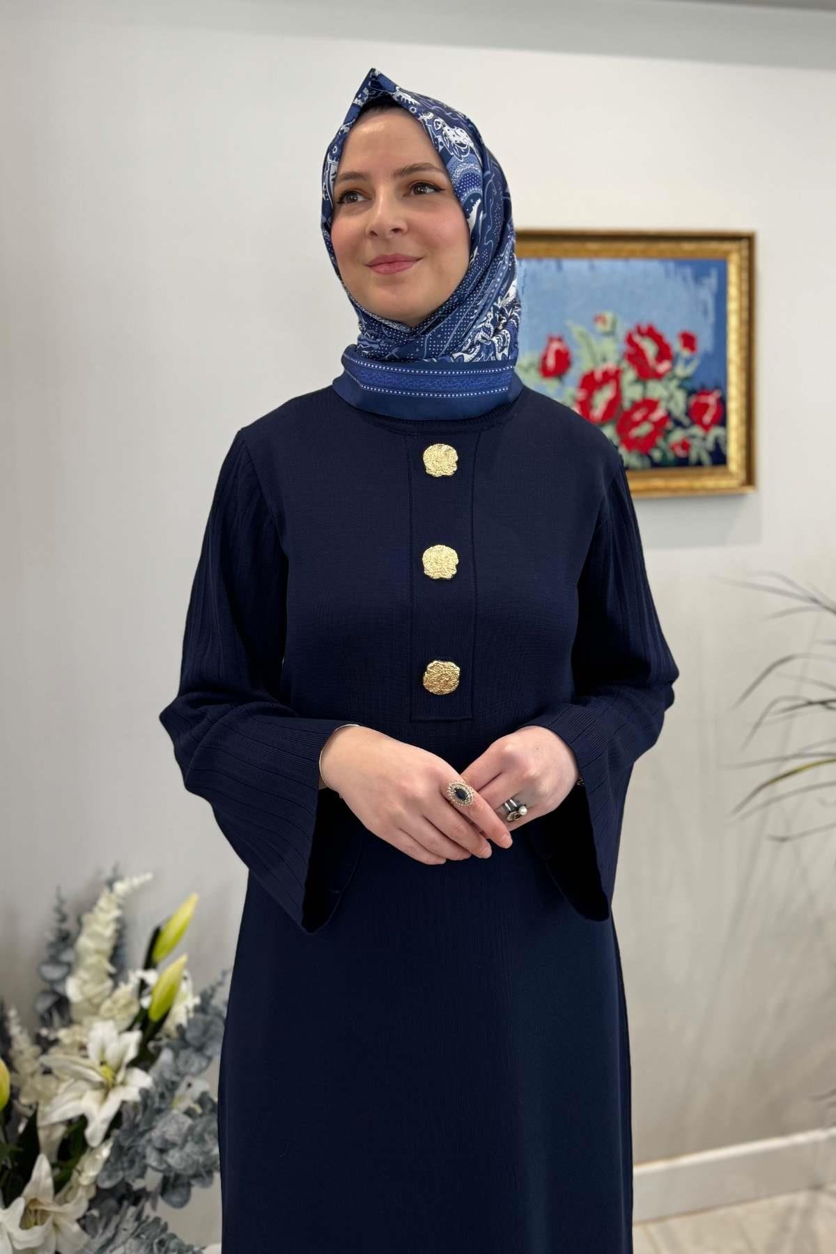 Yağmur Triko Elbise Gri | Rabia Şamlı | Tesettür Giyim, Elbise ve Kadın Giyim Modası