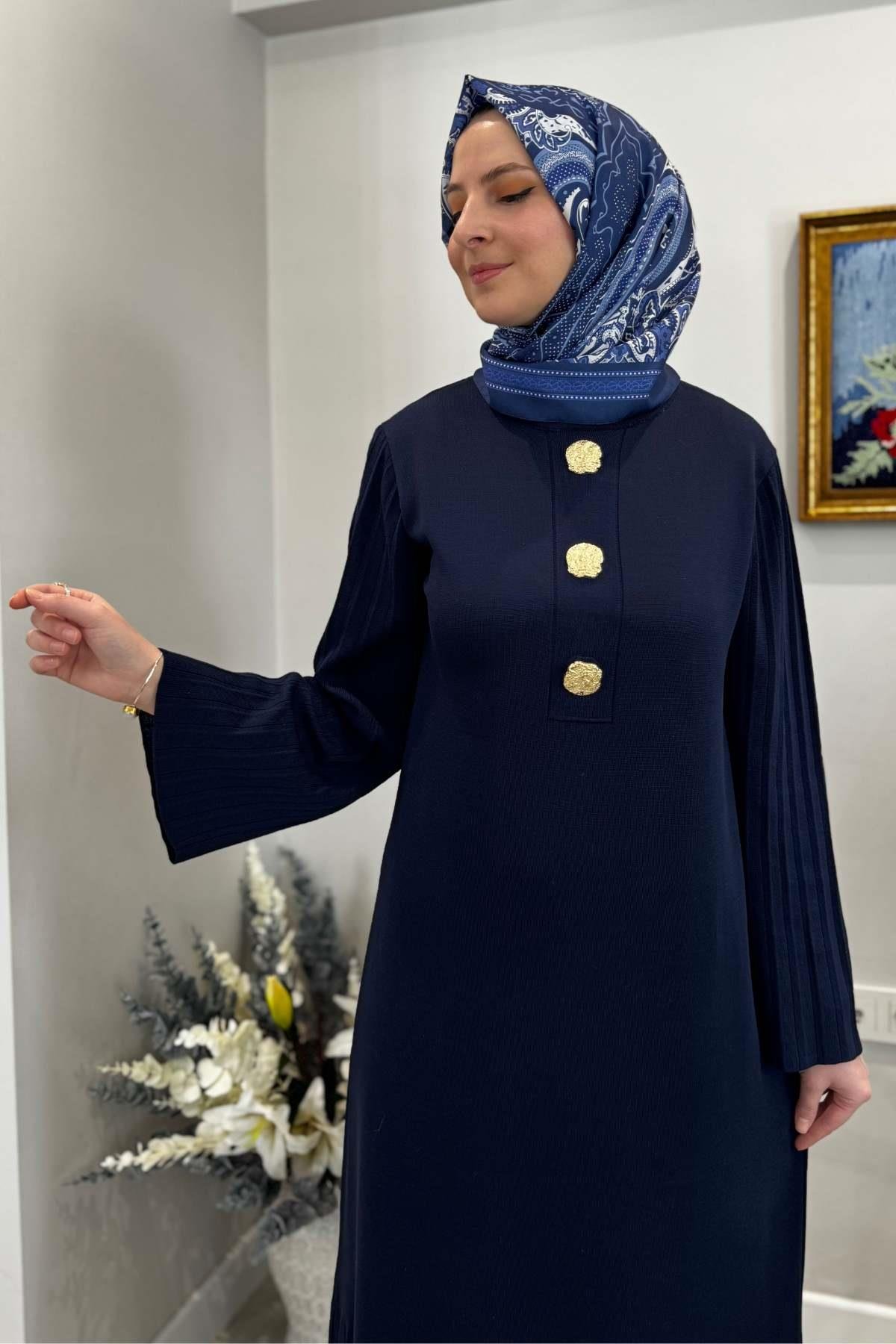 Yağmur Triko Elbise Gri | Rabia Şamlı | Tesettür Giyim, Elbise ve Kadın Giyim Modası