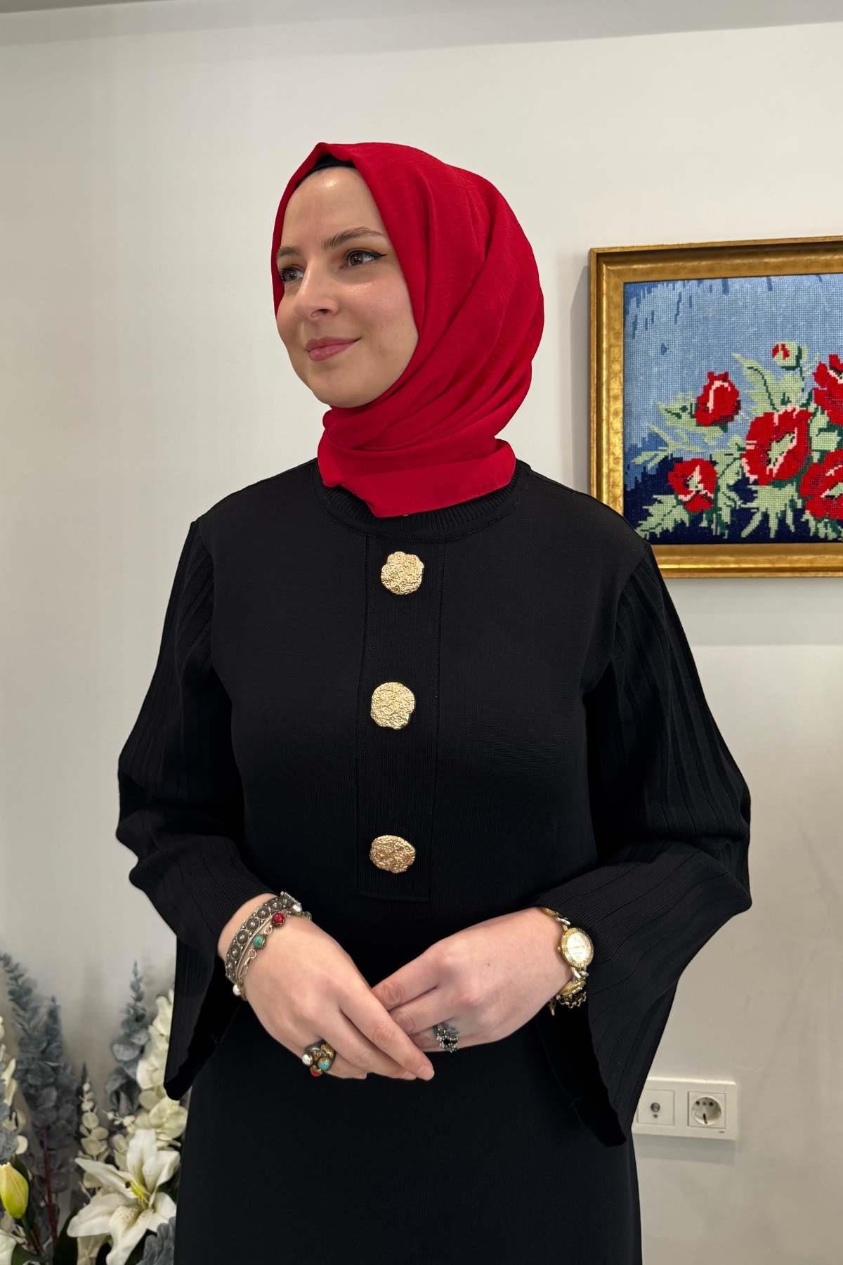 Yağmur Triko Elbise Gri | Rabia Şamlı | Tesettür Giyim, Elbise ve Kadın Giyim Modası