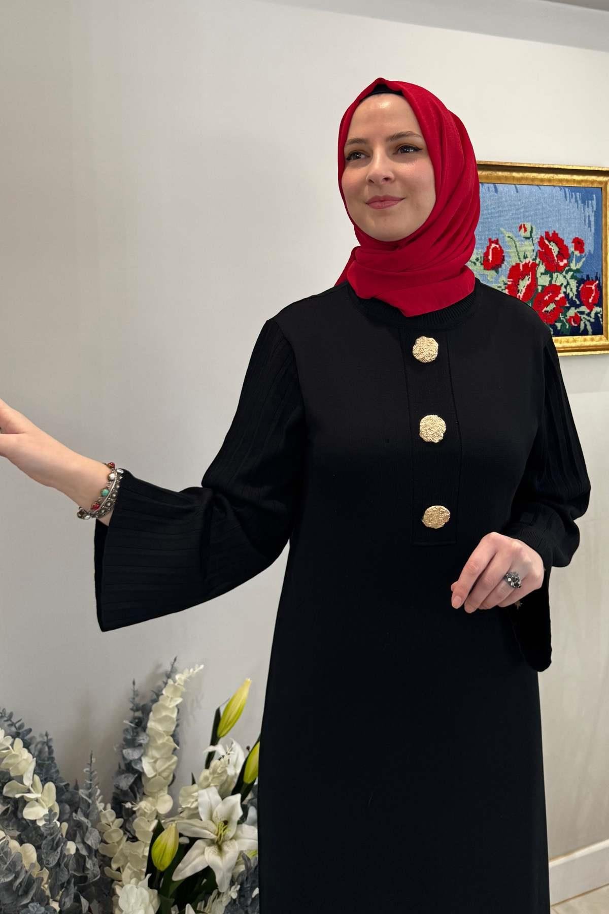 Yağmur Triko Elbise Gri | Rabia Şamlı | Tesettür Giyim, Elbise ve Kadın Giyim Modası