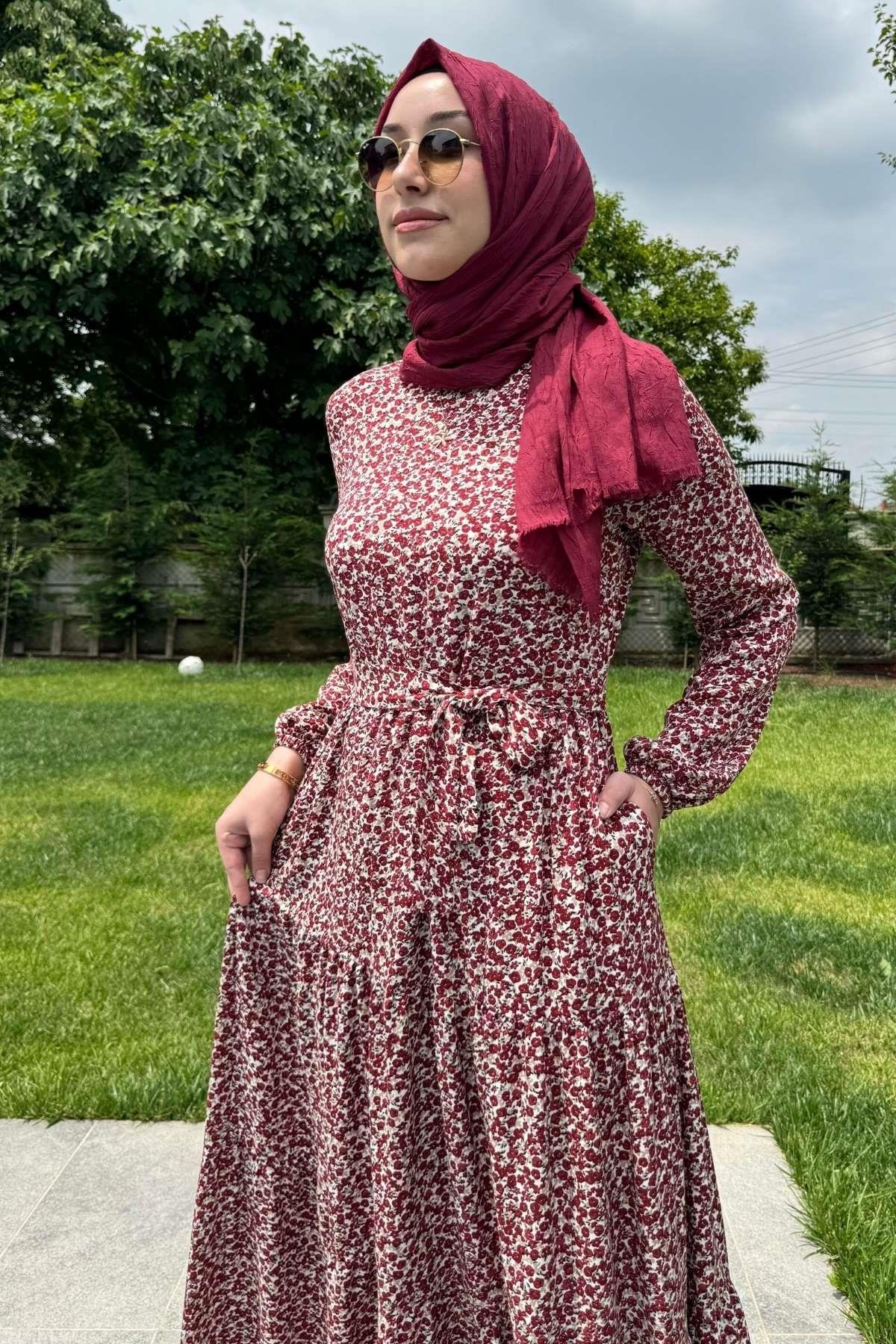 Nehir Elbise Saks | Rabia Şamlı | Tesettür Giyim, Elbise ve Kadın Giyim Modası