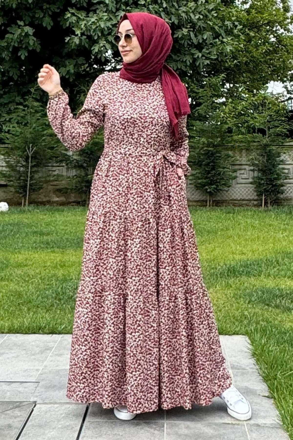 Nehir Elbise Saks | Rabia Şamlı | Tesettür Giyim, Elbise ve Kadın Giyim Modası