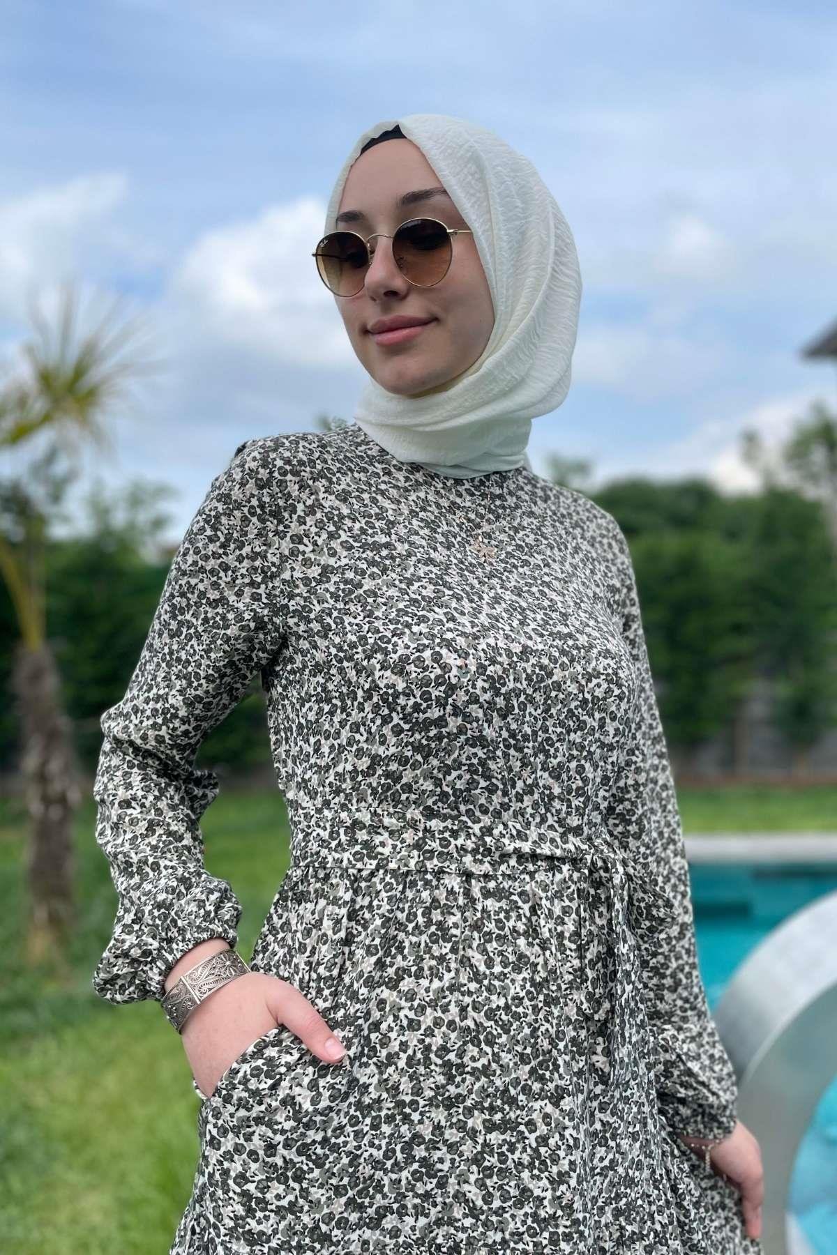 Nehir Elbise Saks | Rabia Şamlı | Tesettür Giyim, Elbise ve Kadın Giyim Modası