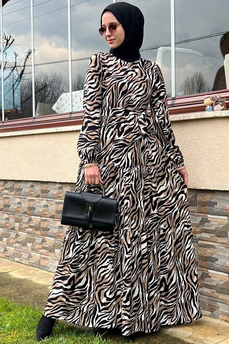 Berrak Zebra Elbise | ELBİSE