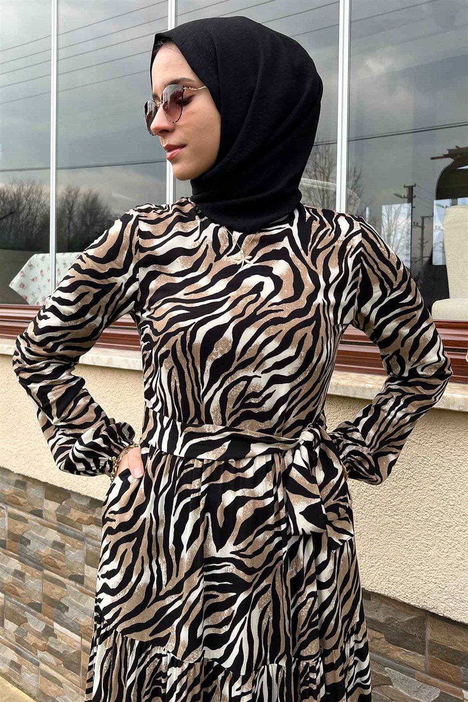 Berrak Zebra Elbise | ELBİSE