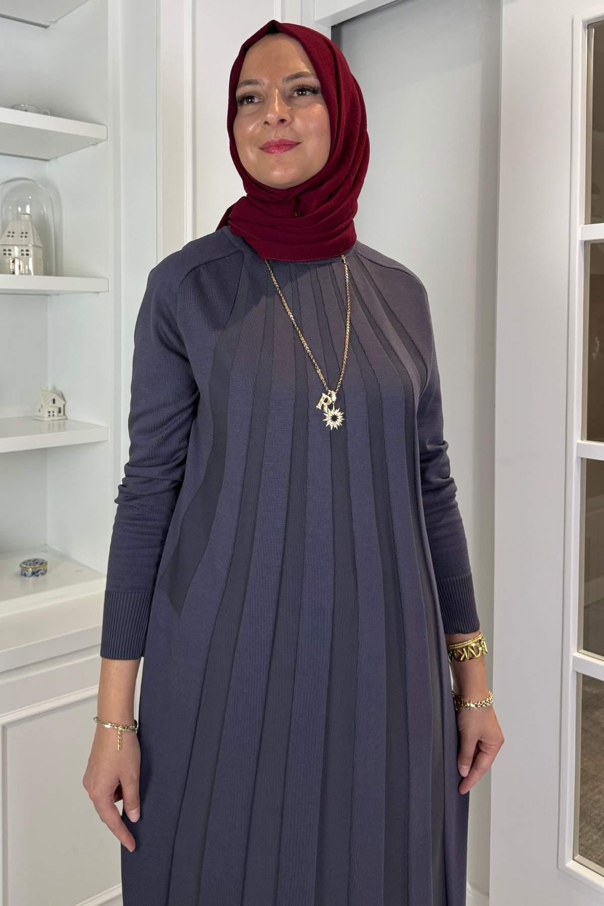 Karanfil Triko Elbise Taş | Rabia Şamlı | Tesettür Giyim, Elbise ve Kadın Giyim Modası