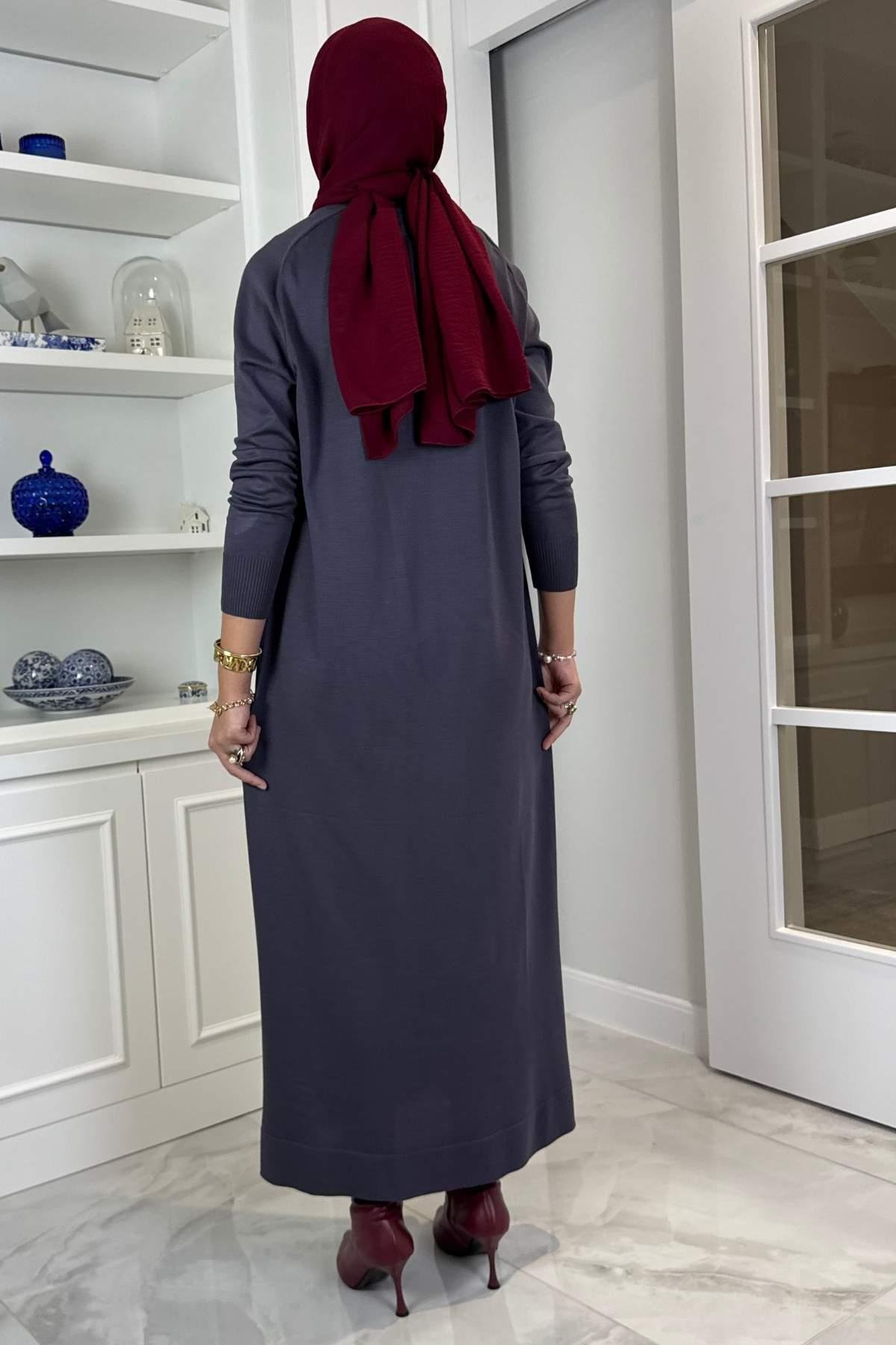 Karanfil Triko Elbise Taş | Rabia Şamlı | Tesettür Giyim, Elbise ve Kadın Giyim Modası