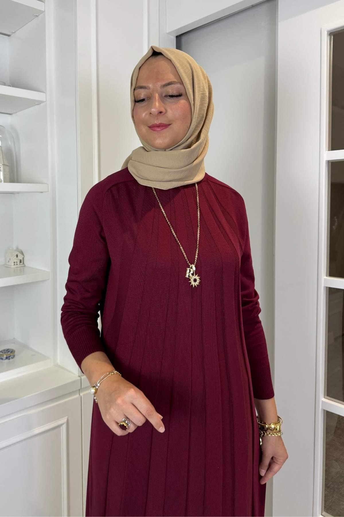 Karanfil Triko Elbise Taş | Rabia Şamlı | Tesettür Giyim, Elbise ve Kadın Giyim Modası