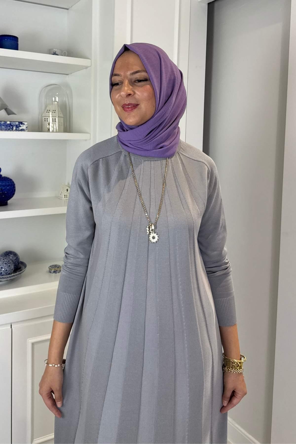 Karanfil Triko Elbise Taş | Rabia Şamlı | Tesettür Giyim, Elbise ve Kadın Giyim Modası