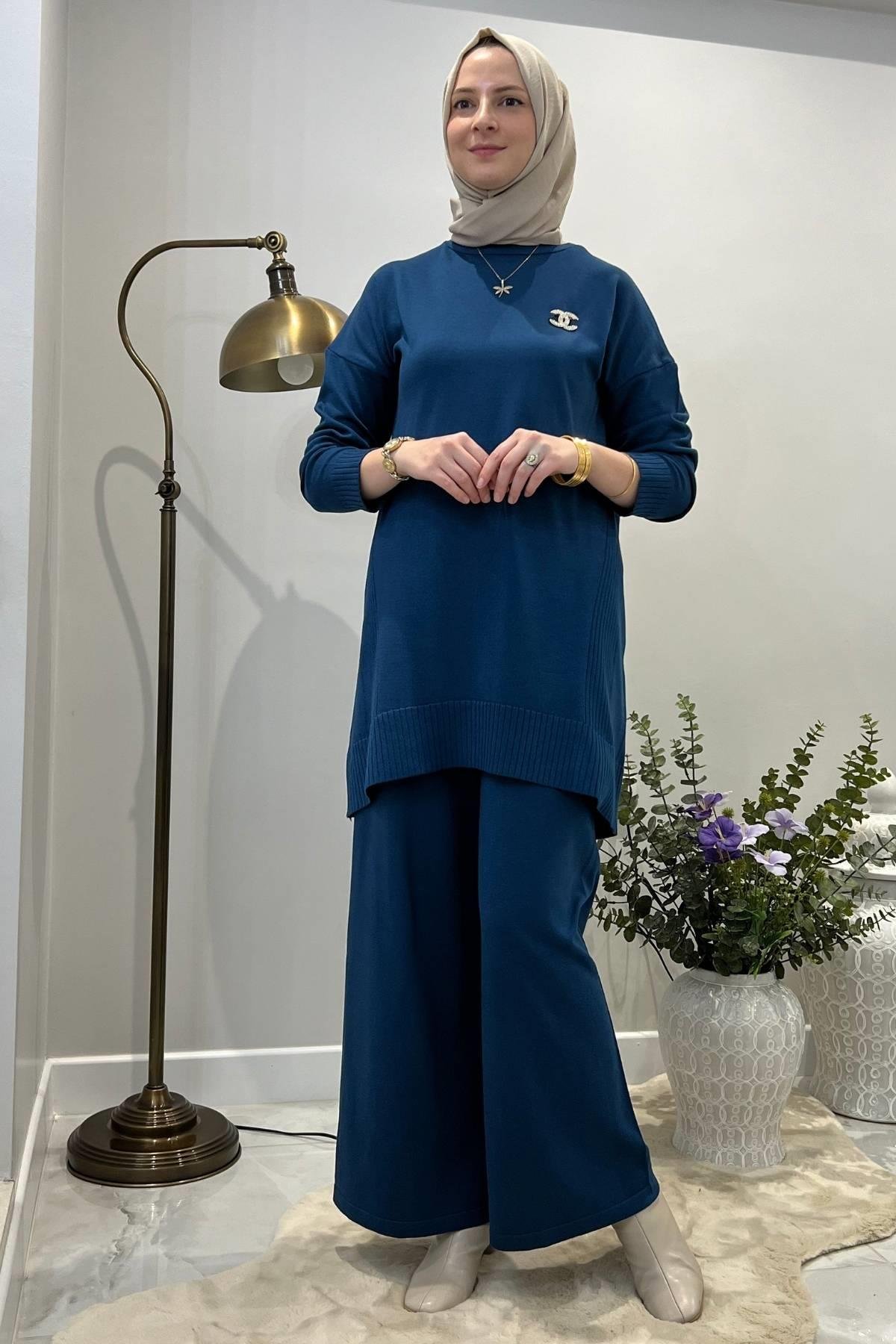 Beyza Antrasit Triko Takım - Rabia Şamlı | Tesettür Giyim, Elbise ve Kadın Giyim Modası