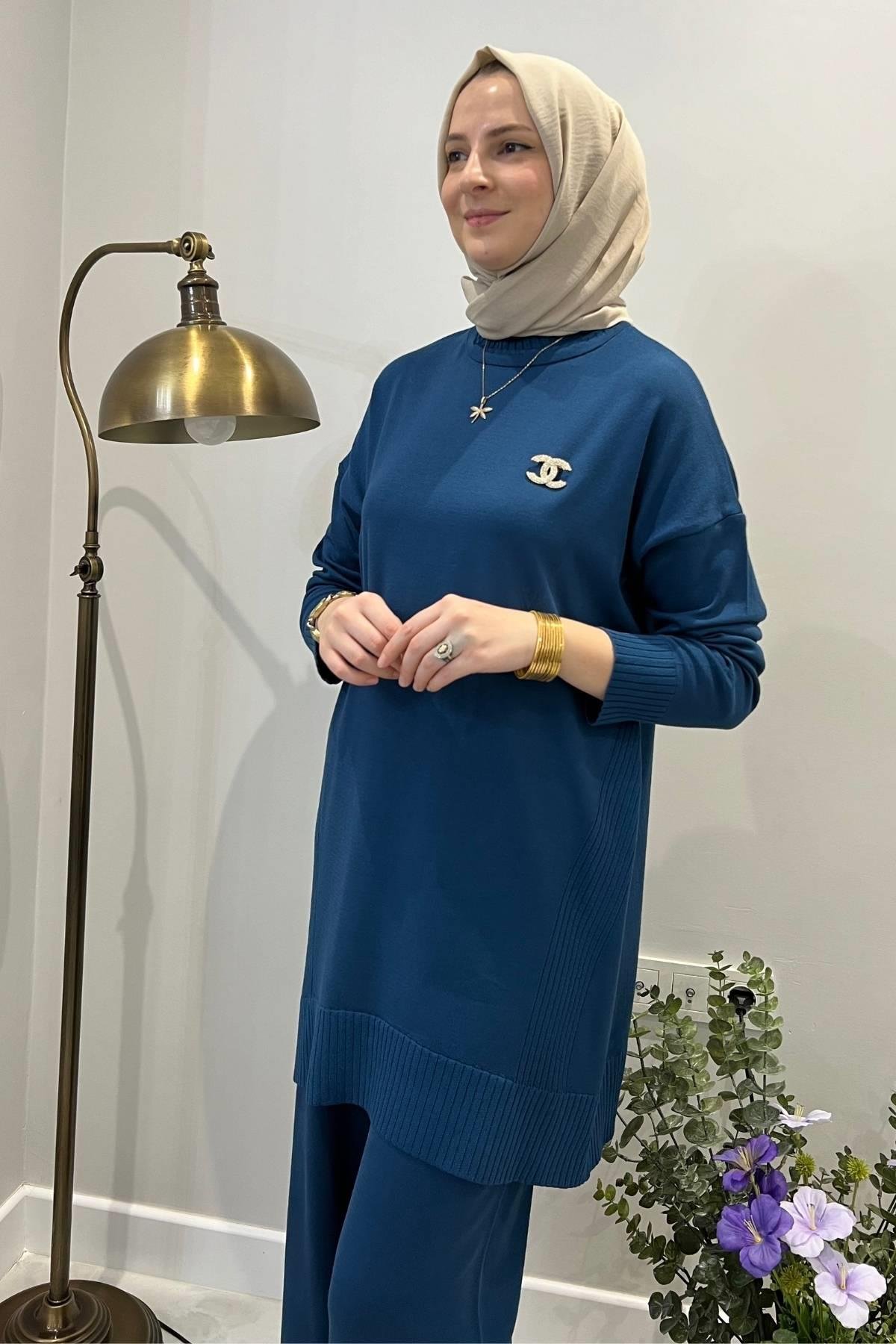 Beyza Antrasit Triko Takım - Rabia Şamlı | Tesettür Giyim, Elbise ve Kadın Giyim Modası