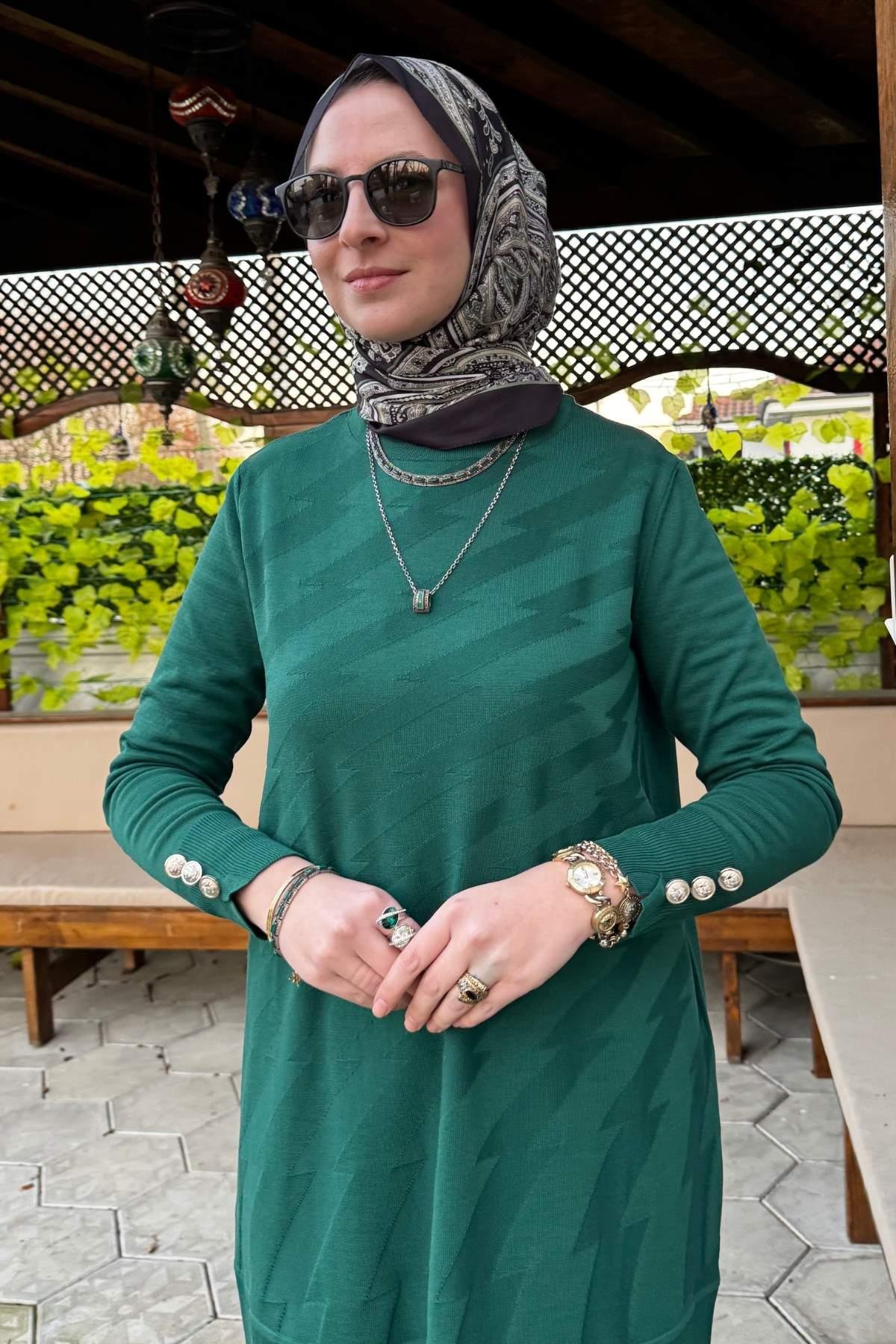 Bilge Siyah Triko Tunik | Rabia Şamlı | Tesettür Giyim, Elbise ve Kadın Giyim Modası