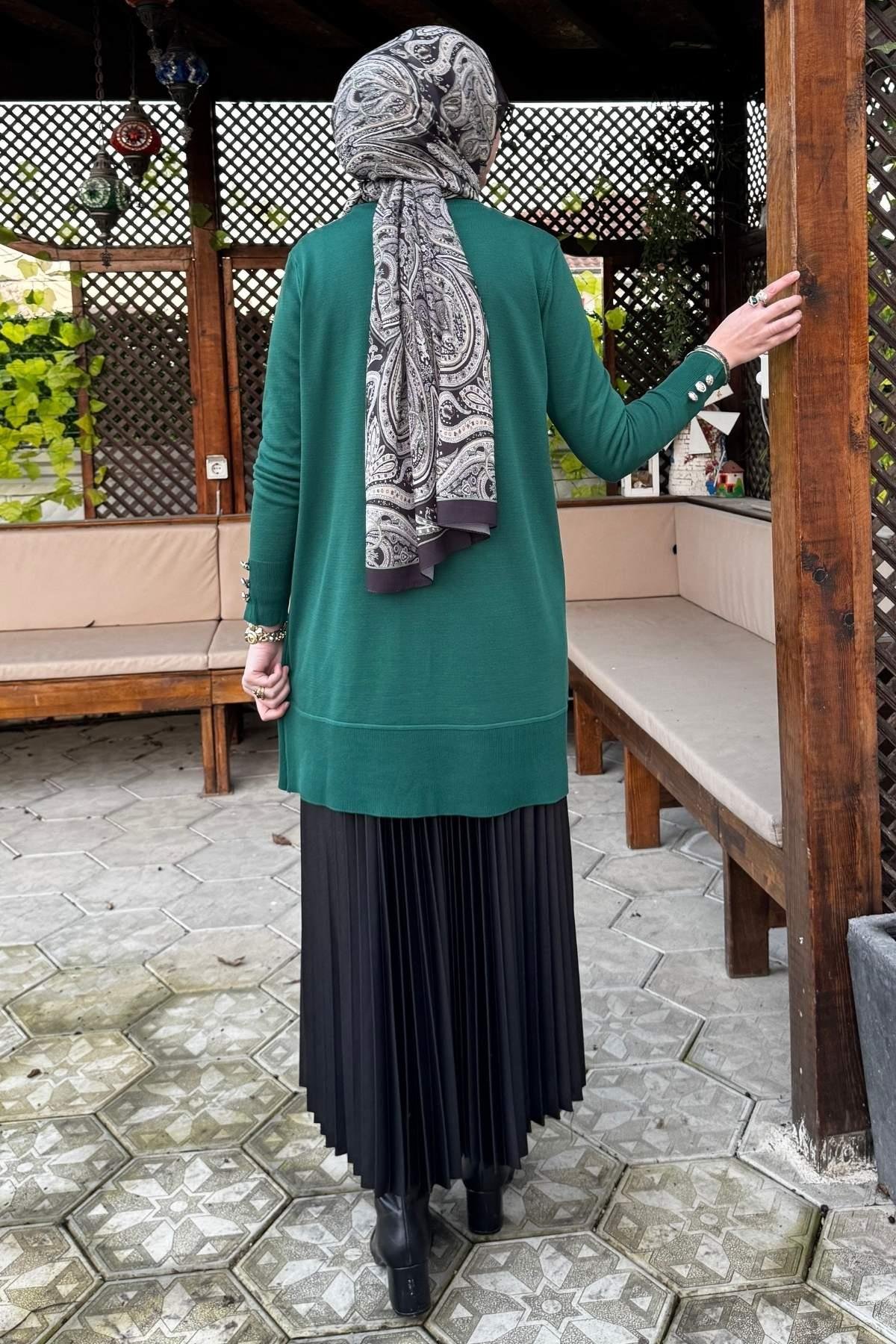 Bilge Siyah Triko Tunik | Rabia Şamlı | Tesettür Giyim, Elbise ve Kadın Giyim Modası