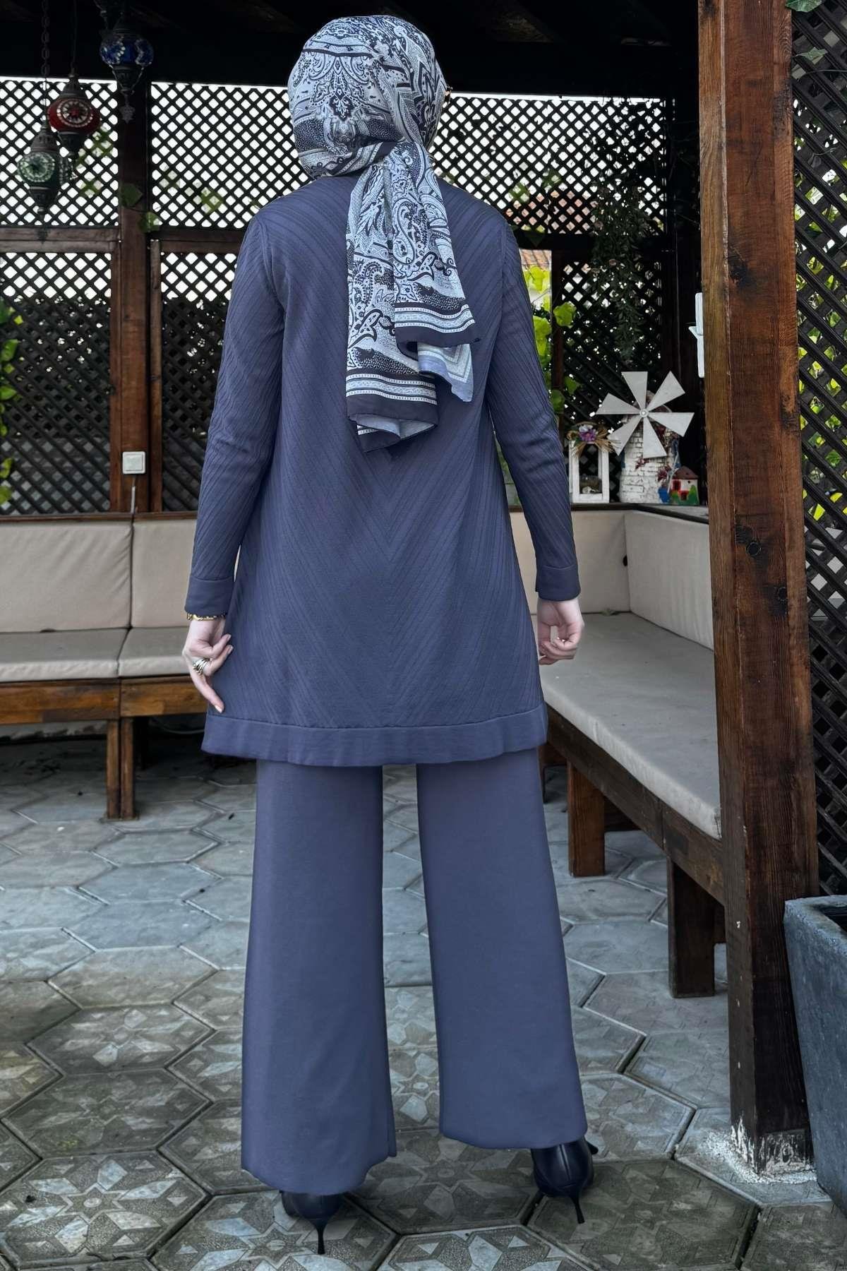 Arzu Triko Tunik Antrasit | Rabia Şamlı | Tesettür Giyim, Elbise ve Kadın Giyim Modası