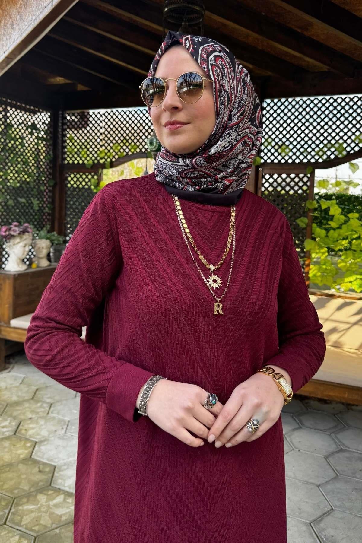 Arzu Triko Tunik Antrasit | Rabia Şamlı | Tesettür Giyim, Elbise ve Kadın Giyim Modası