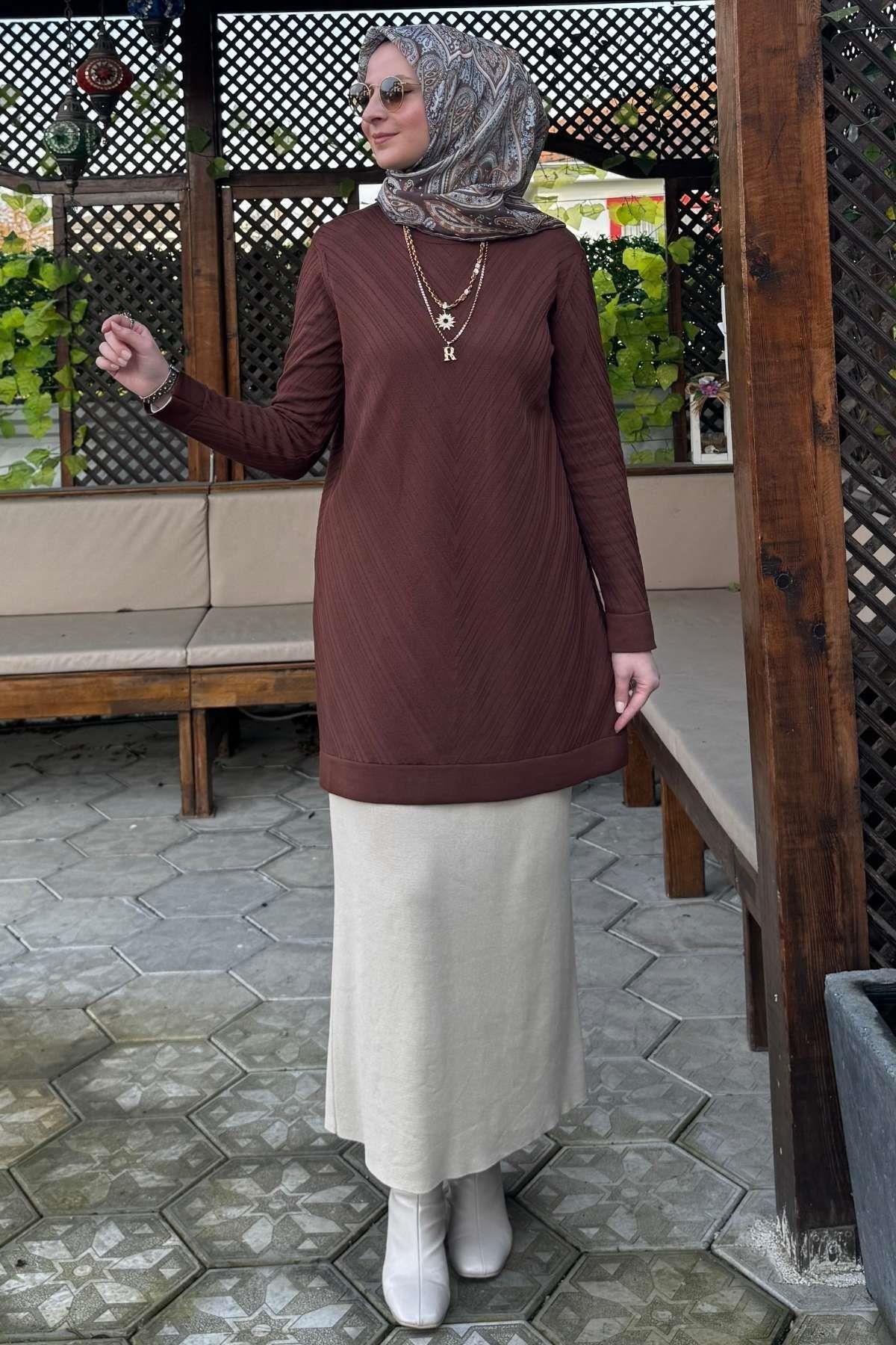 Arzu Triko Tunik Antrasit | Rabia Şamlı | Tesettür Giyim, Elbise ve Kadın Giyim Modası