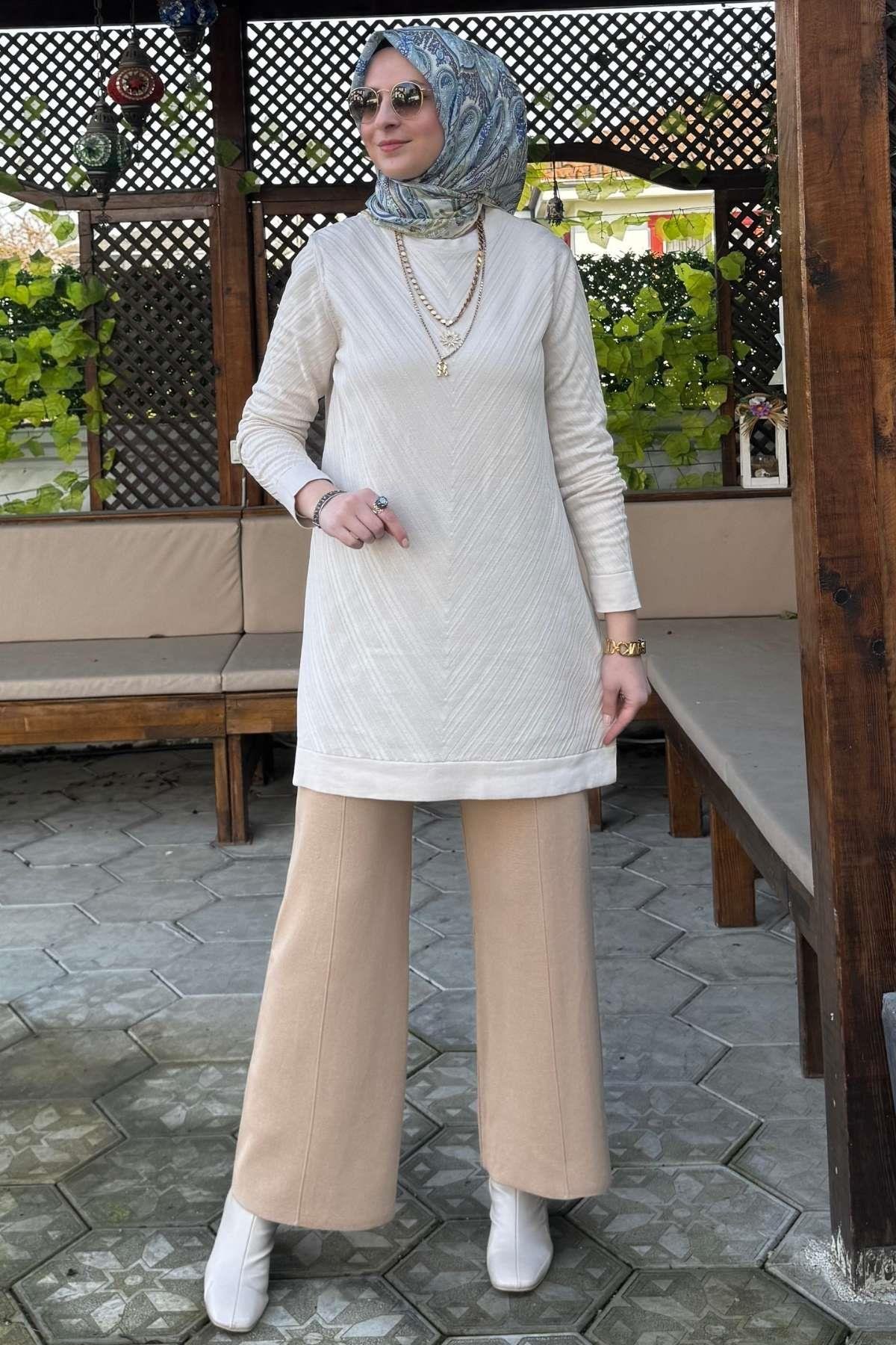 Arzu Triko Tunik Antrasit | Rabia Şamlı | Tesettür Giyim, Elbise ve Kadın Giyim Modası