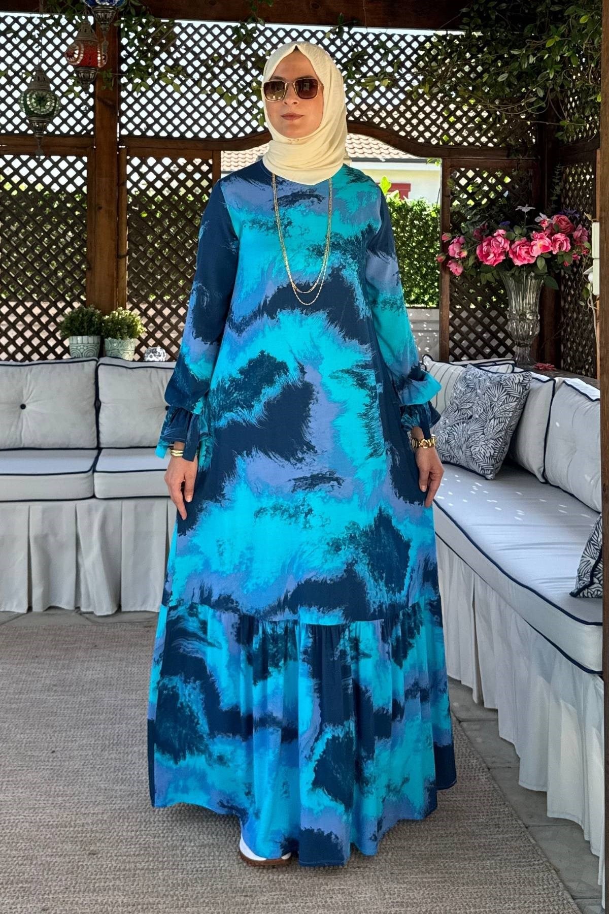 Nehir Elbise Saks | Rabia Şamlı | Tesettür Giyim, Elbise ve Kadın Giyim Modası