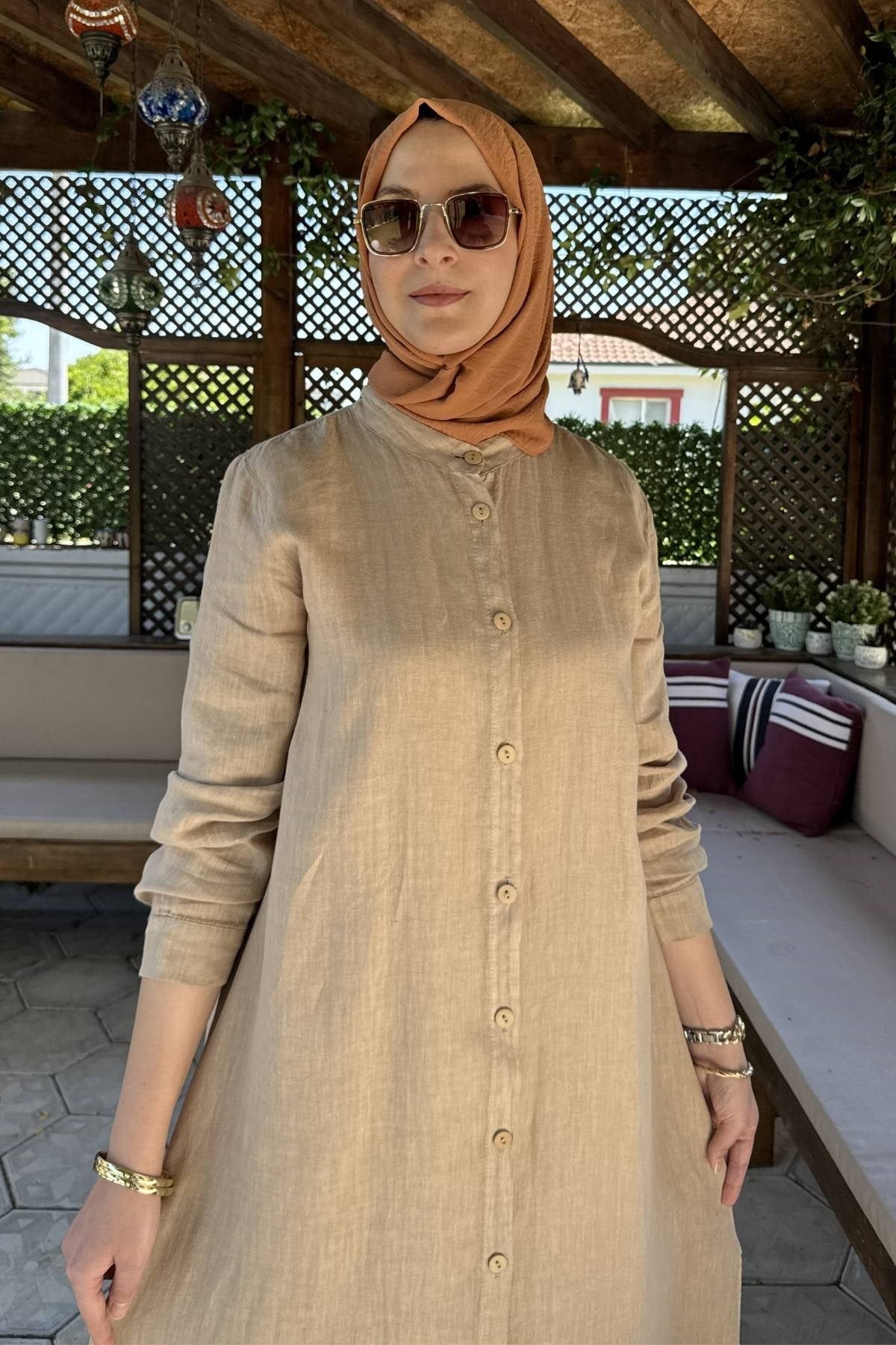 İnci Pantolonlu Takım Vizon | Rabia Şamlı | Tesettür Giyim, Elbise ve Kadın Giyim Modası