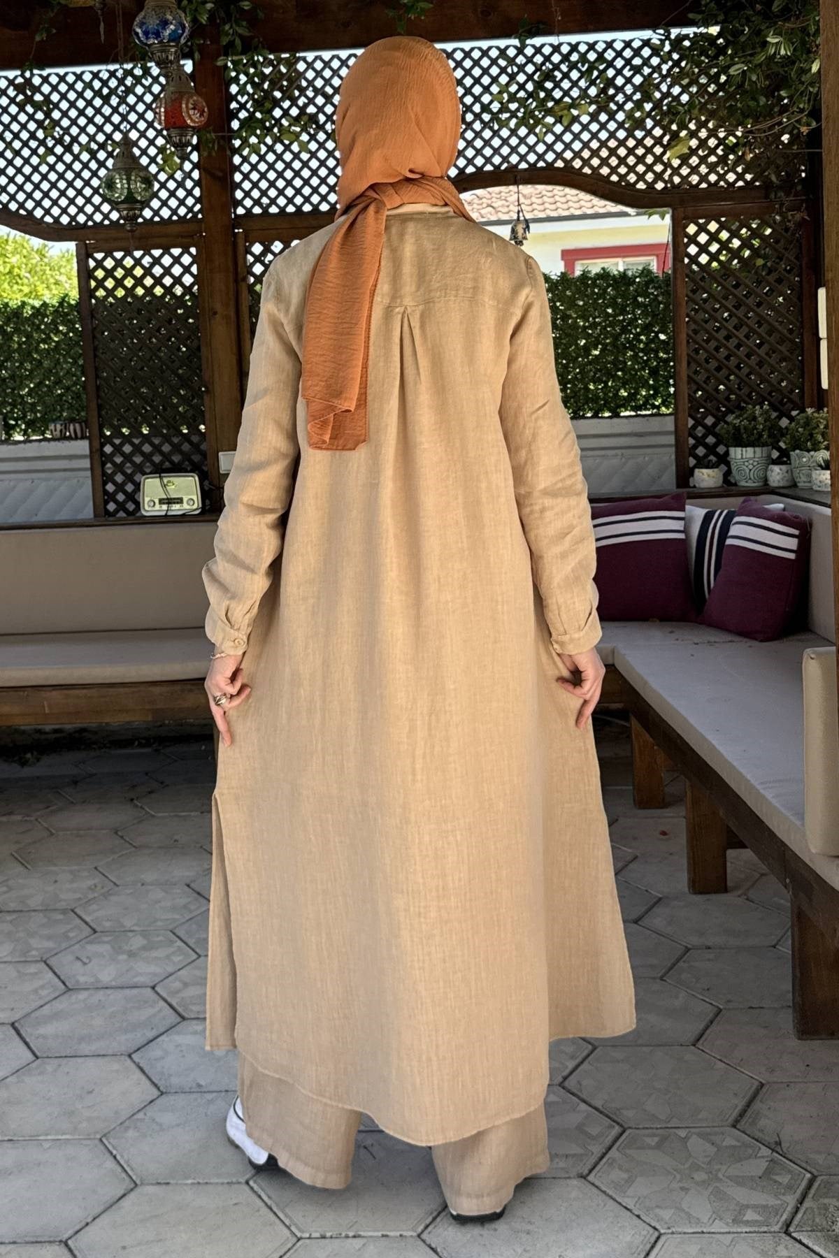 İnci Pantolonlu Takım Vizon | Rabia Şamlı | Tesettür Giyim, Elbise ve Kadın Giyim Modası