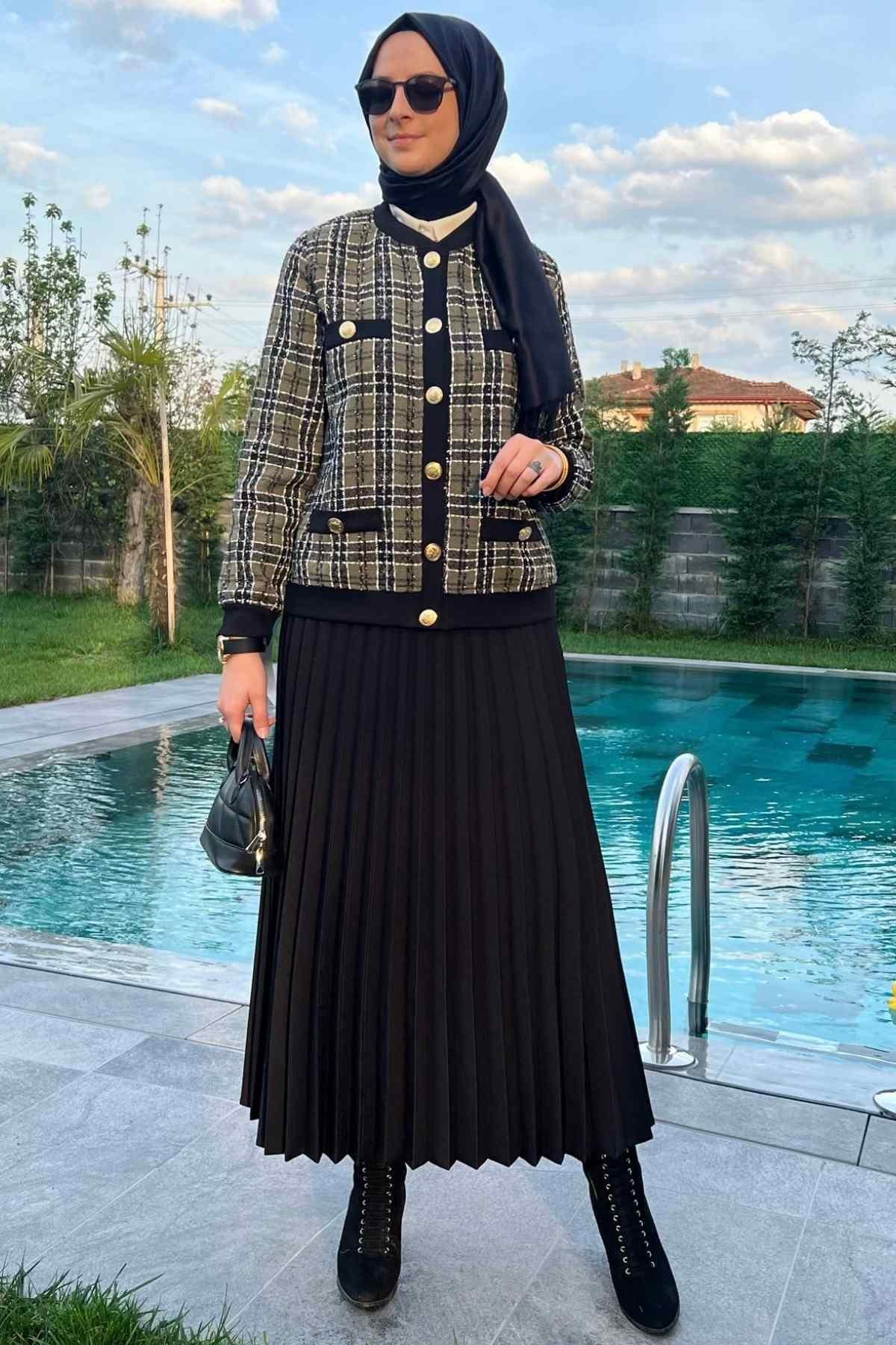 Dilan Tüvit Ceket Kırmızı | Rabia Şamlı | Tesettür Giyim, Elbise ve Kadın Giyim Modası